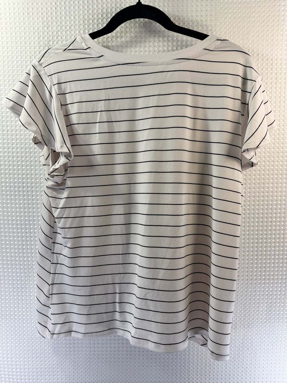 Time and Tru Striped Flutter Sleeve Front Tie T-Shirt Size L (12-14) - Picture 5 of 6